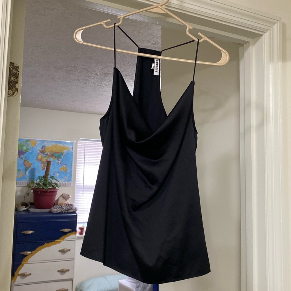 Express Cowlneck Satin Tank